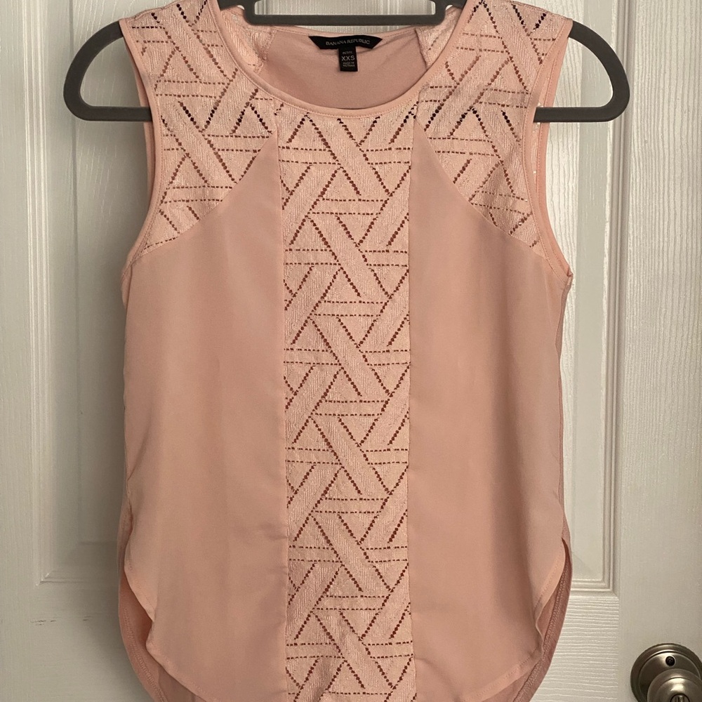 Banana Republic Sleeveless Blouse with Geometric Lace